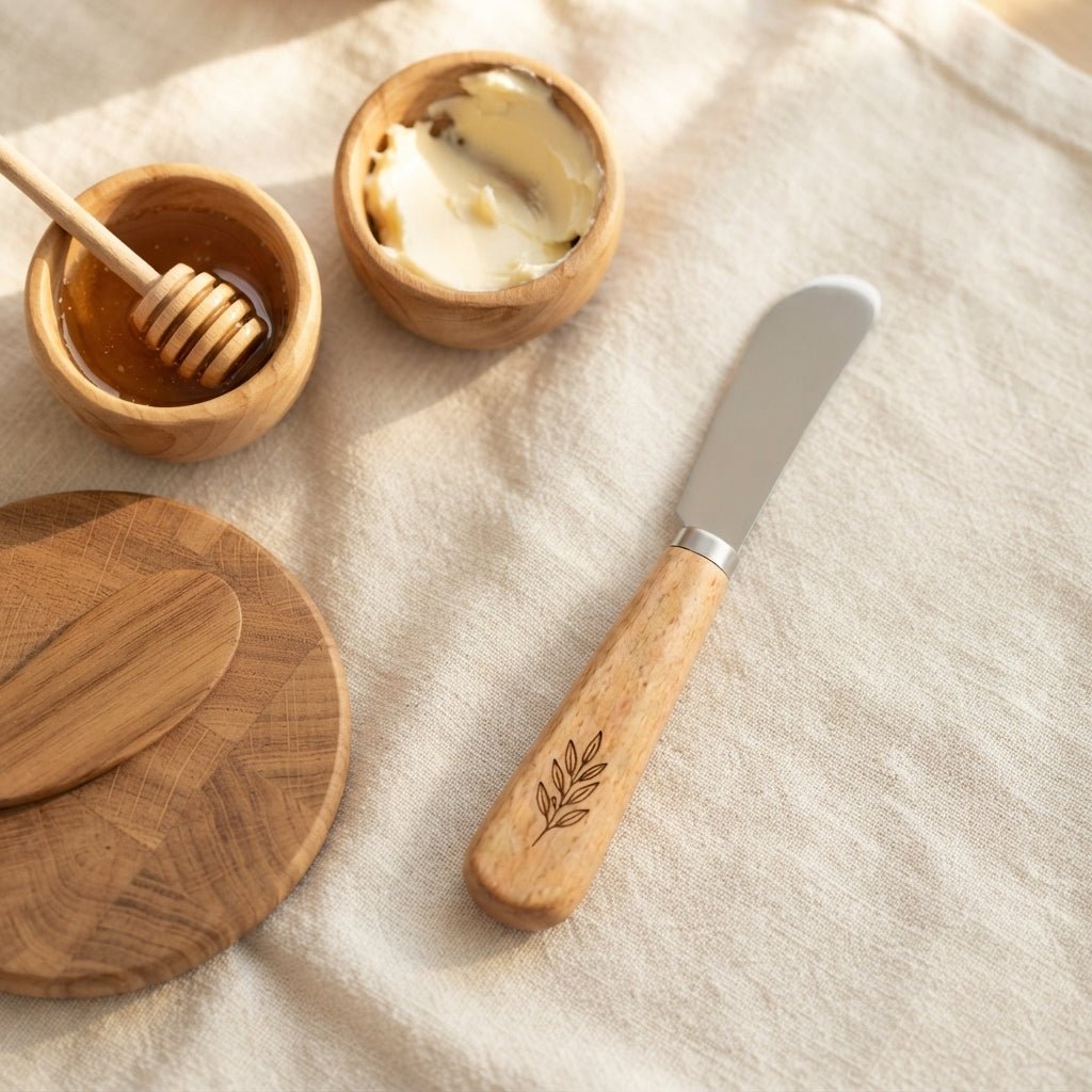 Personalized Butter Knife Spreader Wooden Handle Cheese Knife Housewarming Gift Custom Engraved - Us Engravo