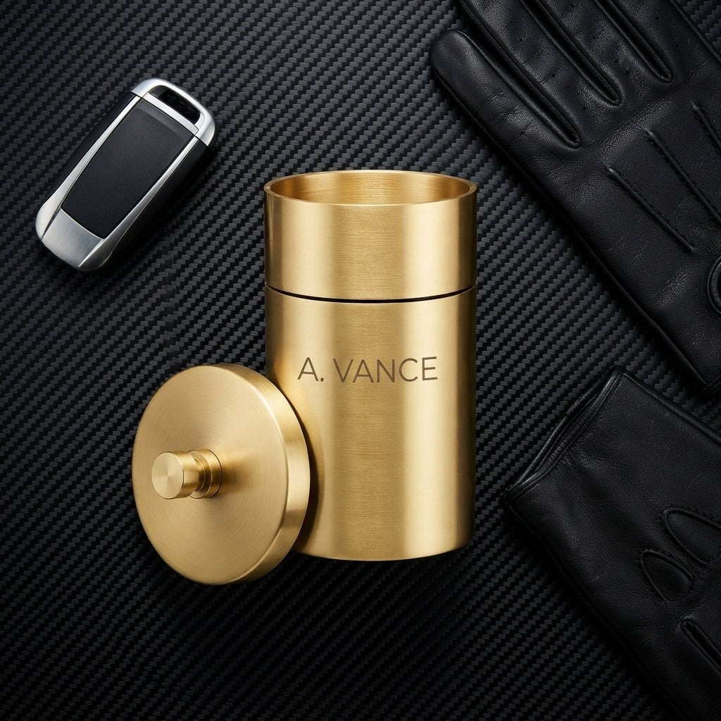 Personalized Car Ashtray with Lid Stainless Steel Smokeless Smell Proof Custom Engraved - Us Engravo