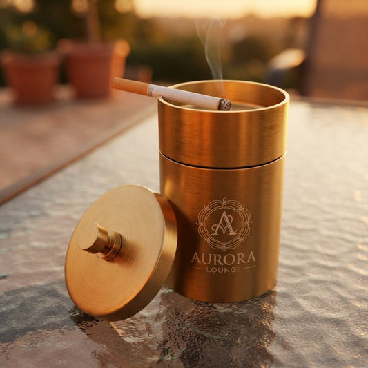 Personalized Car Ashtray with Lid Stainless Steel Smokeless Smell Proof Custom Engraved - Us Engravo