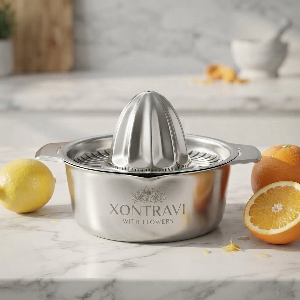 Personalized Citrus Juicer Stainless Steel Manual Hand Press Lemon Squeezer with Bowl Custom Engraved - Us Engravo