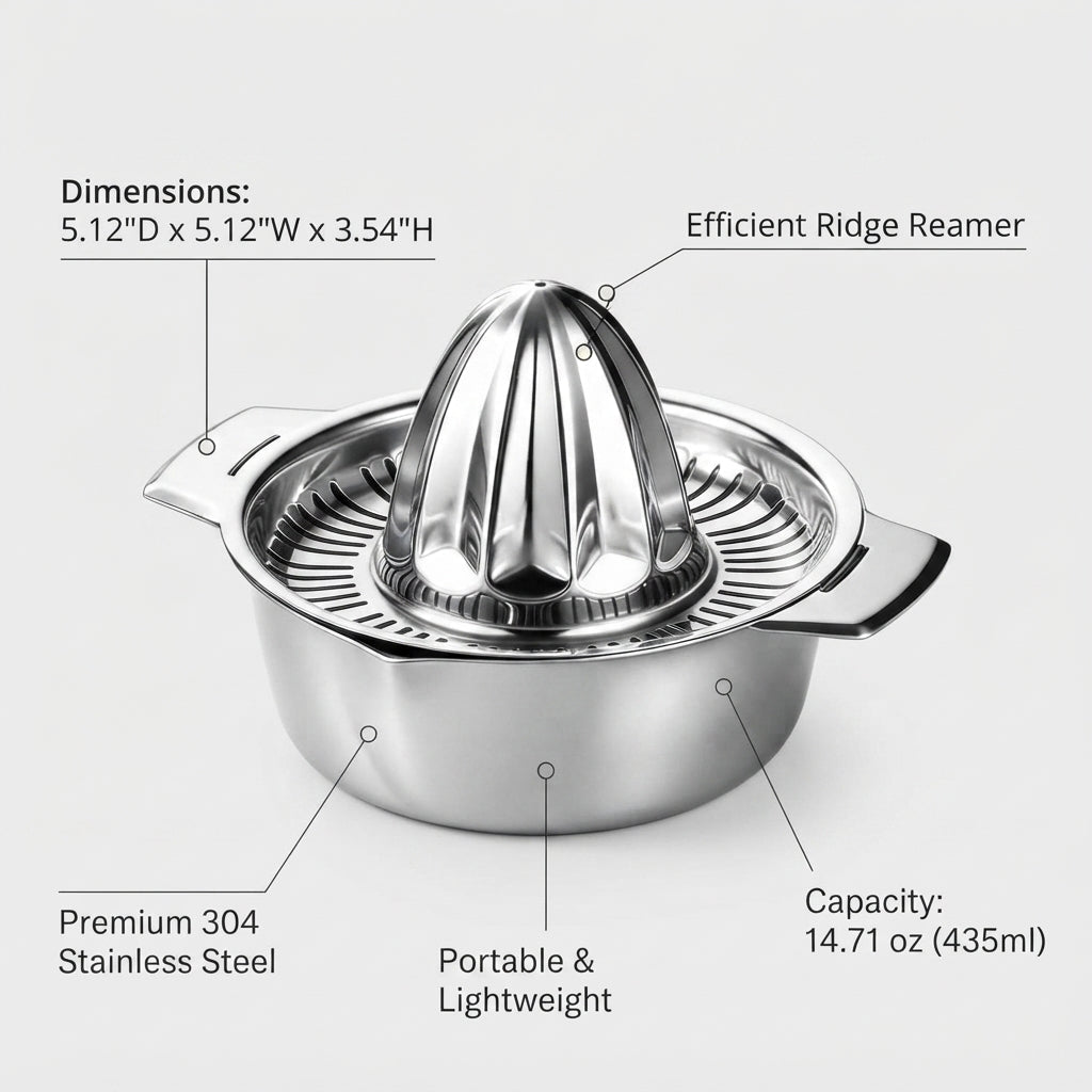 Personalized Citrus Juicer Stainless Steel Manual Hand Press Lemon Squeezer with Bowl Custom Engraved - Us Engravo