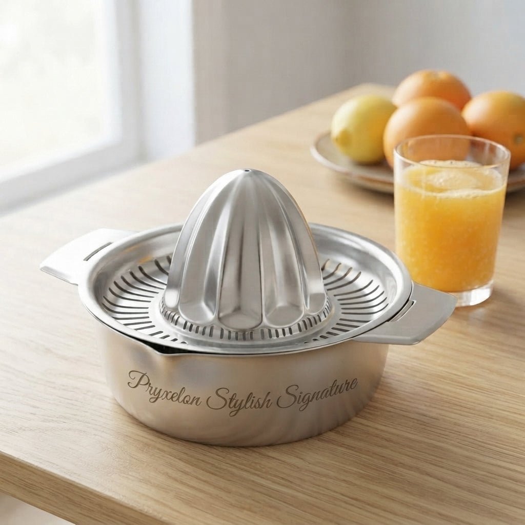 Personalized Citrus Juicer Stainless Steel Manual Hand Press Lemon Squeezer with Bowl Custom Engraved - Us Engravo