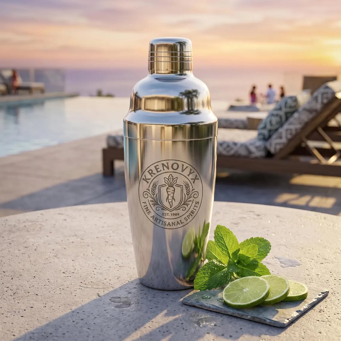Personalized Cocktail Shaker Stainless Steel with Built In Strainer Groomsmen Gift Custom Engraved - Us Engravo