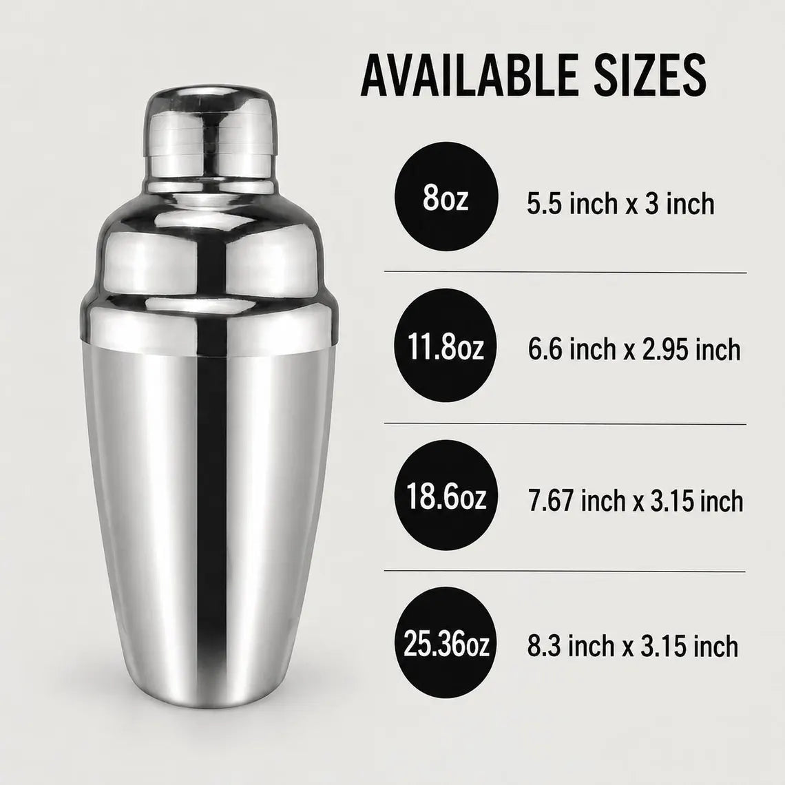 Personalized Cocktail Shaker Stainless Steel with Built In Strainer Groomsmen Gift Custom Engraved - Us Engravo