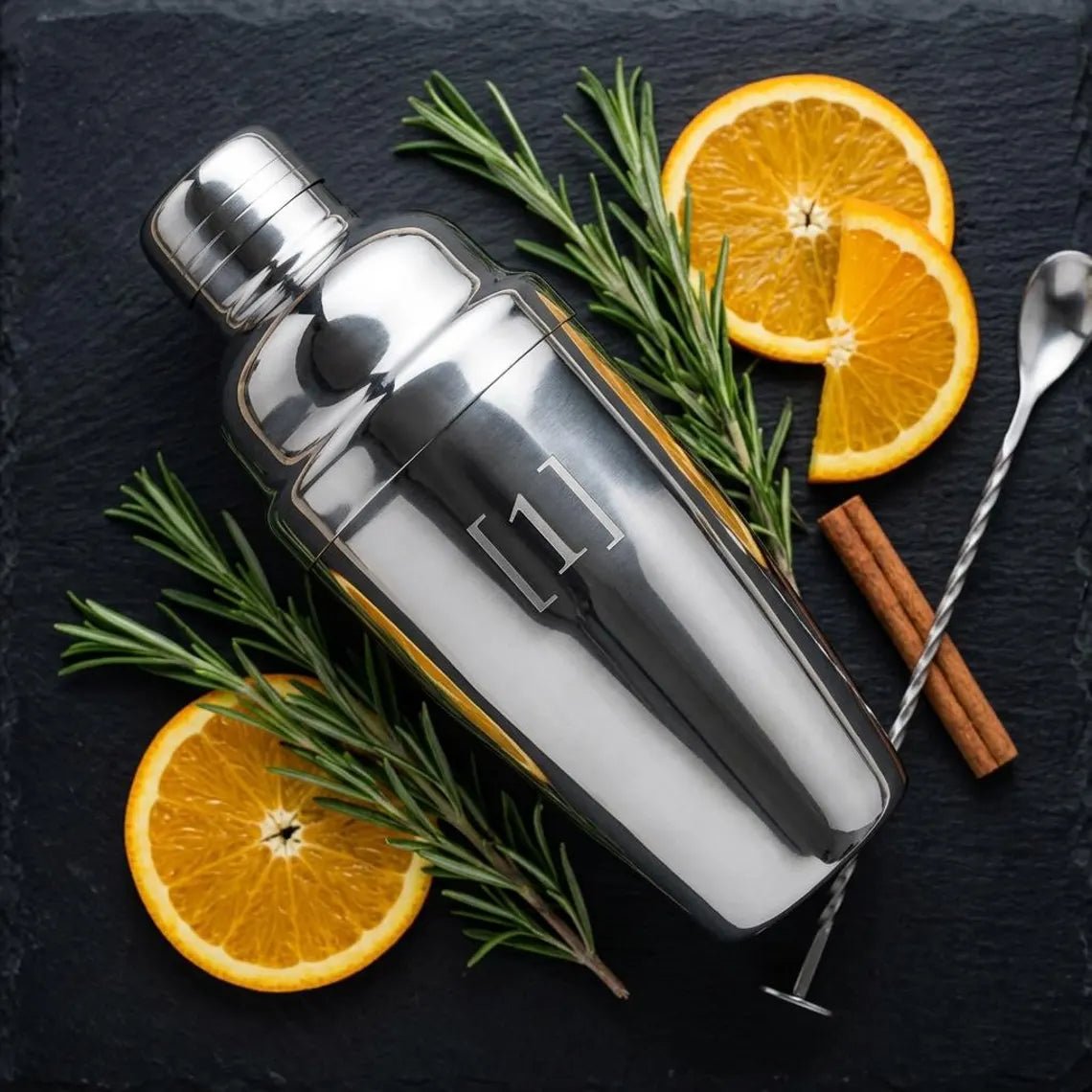 Personalized Cocktail Shaker Stainless Steel with Built In Strainer Groomsmen Gift Custom Engraved - Us Engravo