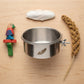 Personalized Coop Cup Stainless Steel Cage Bowl with Clamp Holder for Birds and Small Pets Custom Engraved - Us Engravo