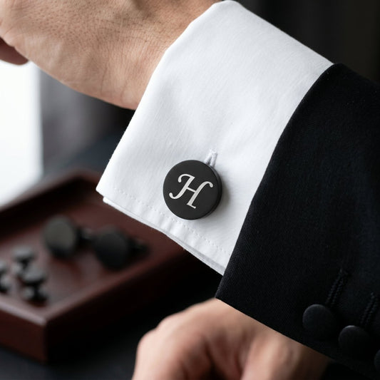 Personalized Cufflinks and Tuxedo Studs Set Stainless Steel Groomsmen Gift Custom Engraved Gift For Him - Us Engravo