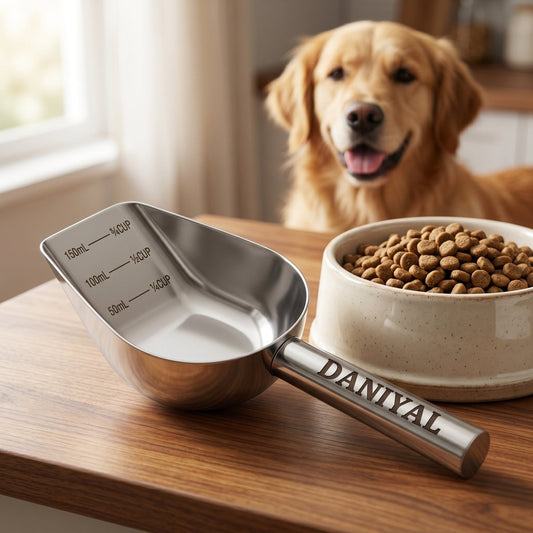 Personalized Dog Food Scoop Stainless Steel Measuring Cup Gift for Pet Lovers Custom Engraved - Us Engravo