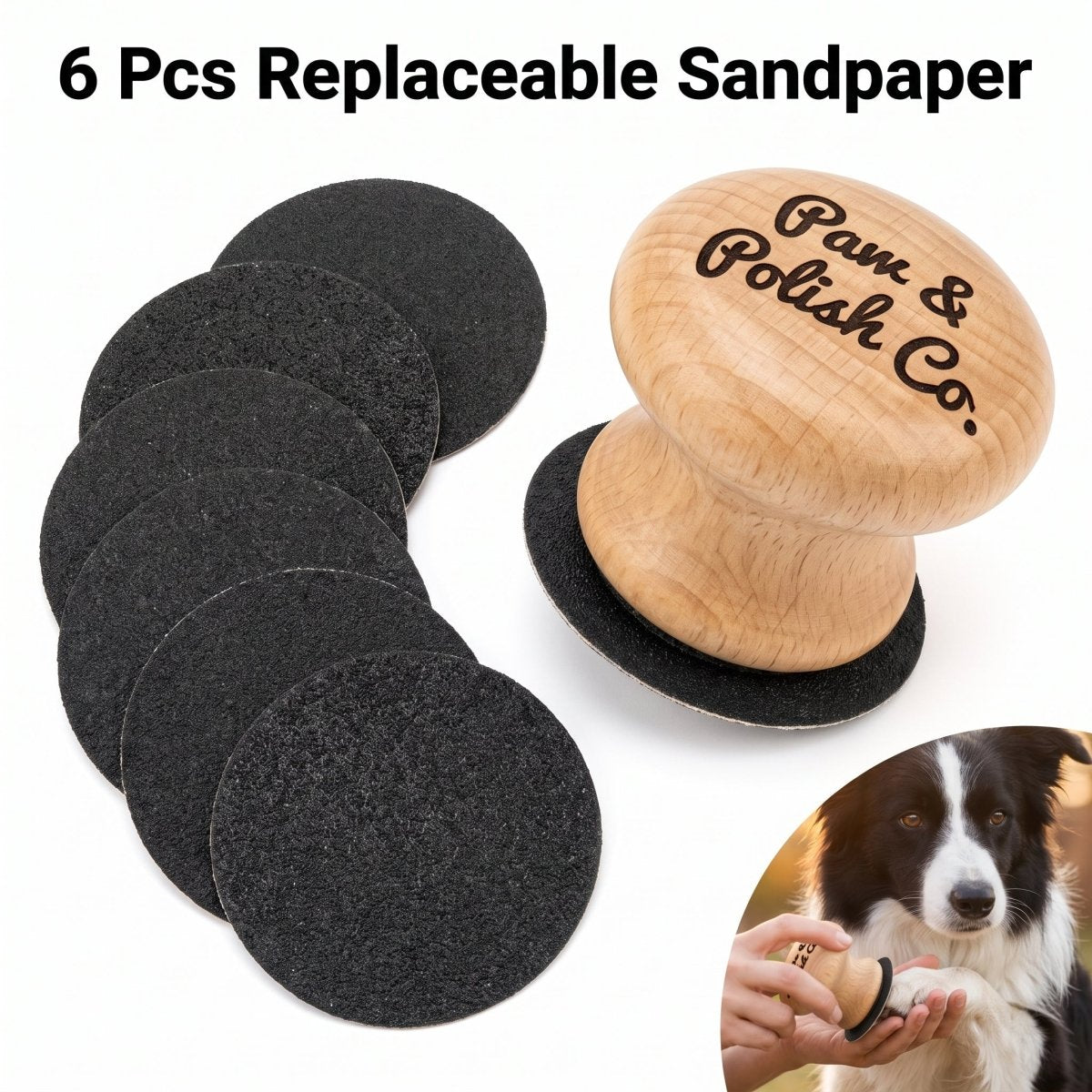 Personalized Dog Nail File Wooden Scratch Pad with Replaceable Sandpaper Custom Engraved - Us Engravo