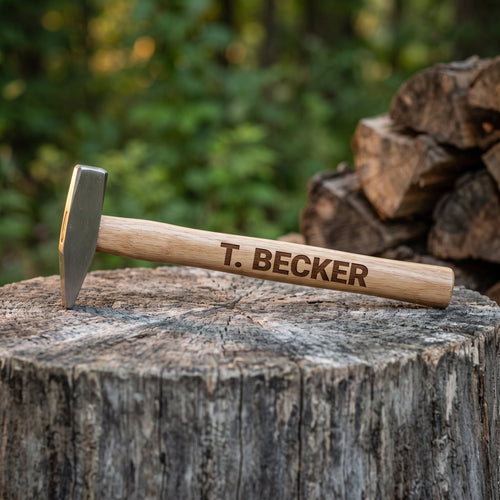 Personalized Engineer Hammer Forged Steel Wooden Handle Gift for Dad Custom Engraved - Us Engravo