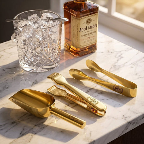 Personalized Ice Tongs and Scoops Set Stainless Steel Housewarming Gift Custom Engraved - Us Engravo