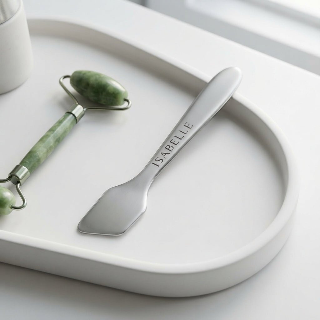 Personalized Makeup Spatula Stainless Steel Cosmetic Cream and Skincare Applicator Custom Engraved - Us Engravo