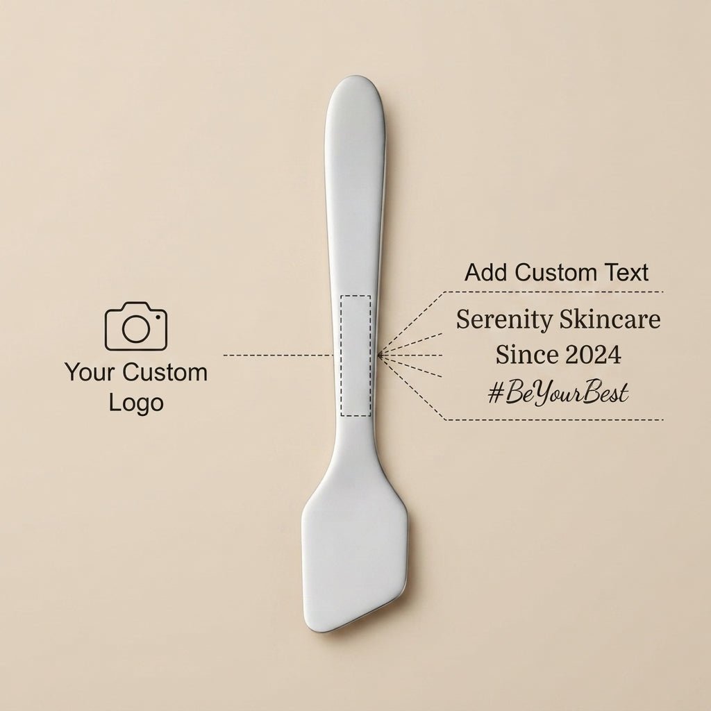 Personalized Makeup Spatula Stainless Steel Cosmetic Cream and Skincare Applicator Custom Engraved - Us Engravo