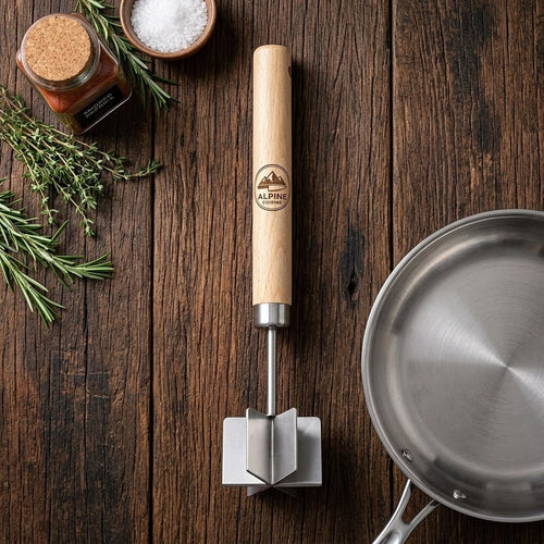 Personalized Meat Chopper Stainless Steel Ground Beef Masher Kitchen Gift Custom Engraved - Us Engravo