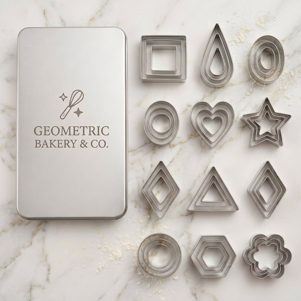 Personalized Mini Cookie Cutter Set Stainless Steel Polymer Clay and Fondant Shapes with Engraved Tin - Us Engravo