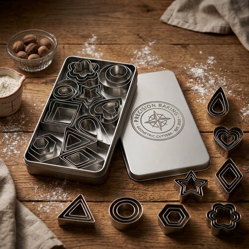 Personalized Mini Cookie Cutter Set Stainless Steel Polymer Clay and Fondant Shapes with Engraved Tin - Us Engravo