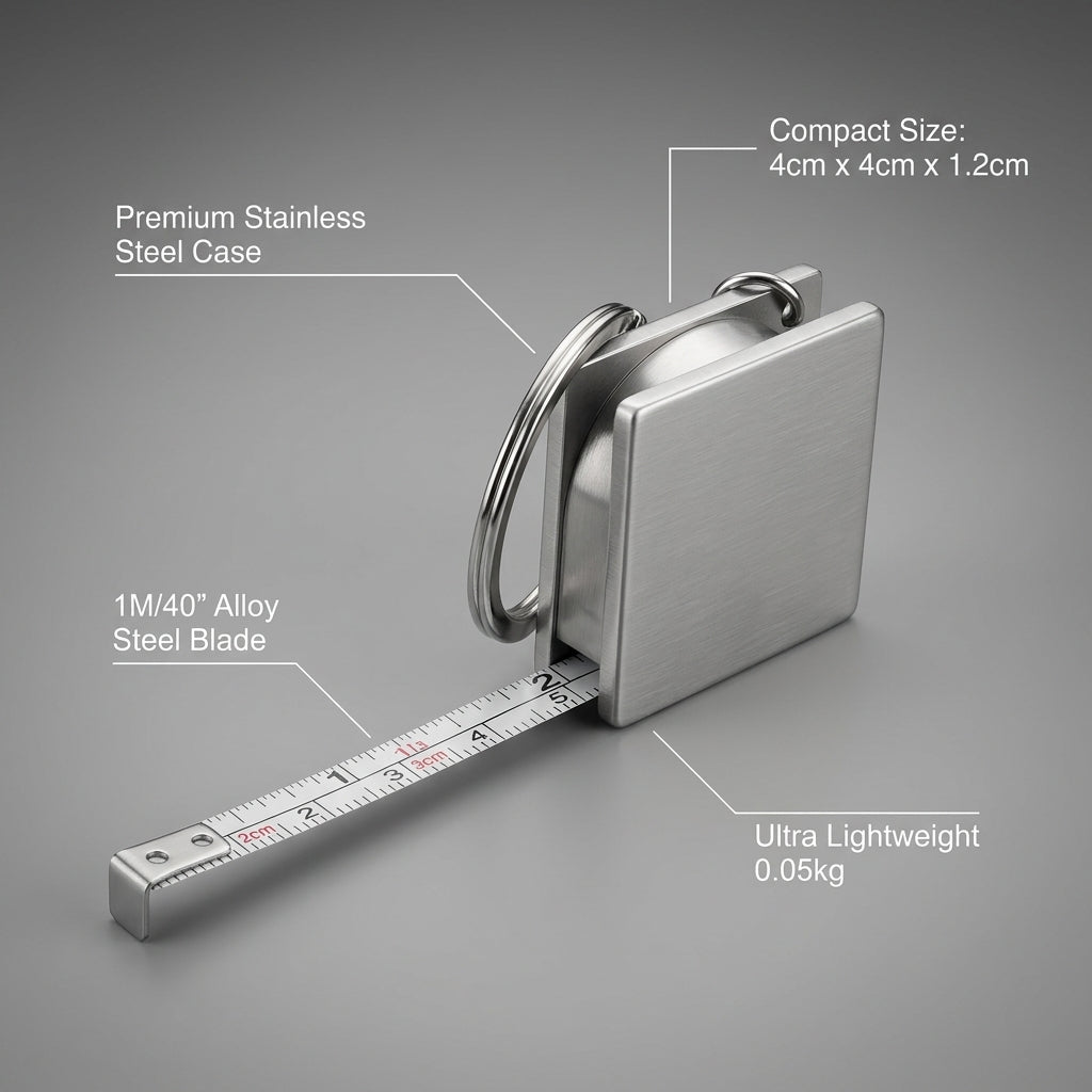Personalized Mini Tape Measure Keychain Retractable Steel Pocket Ruler for Sewing and DIY Custom Engraved - Us Engravo