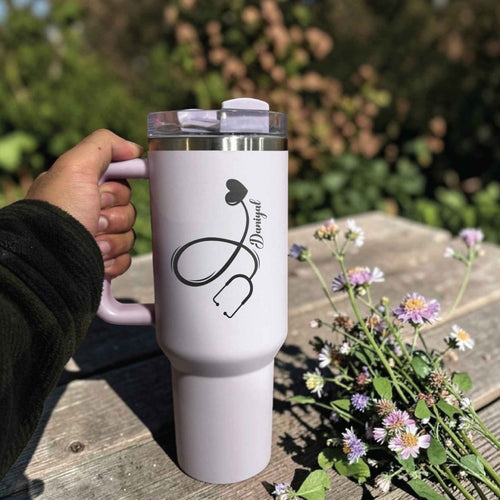Personalized Nurse 40oz Tumbler Custom Name Engraved Cup Nurse Doctor Healthcare Worker Gift,  Us Engravo