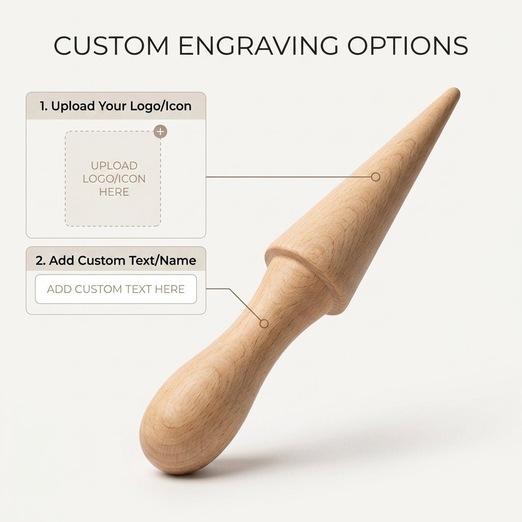 Personalized Pizzelle Roller Wooden Cream Horn and Waffle Cone Mold for Baking Custom Engraved - Us Engravo