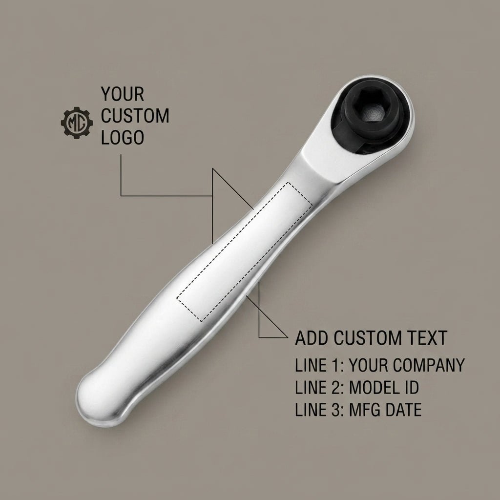 Personalized Right Angle Screwdriver Mini Ratchet 1/4 Inch Bit Driver for Tight Spaces Gift for Him Custom Engraved - Us Engravo