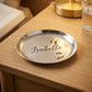 Personalized Ring Dish Silver Stainless Steel Round Trinket Tray Wedding Gift Custom Engraved - Us Engravo