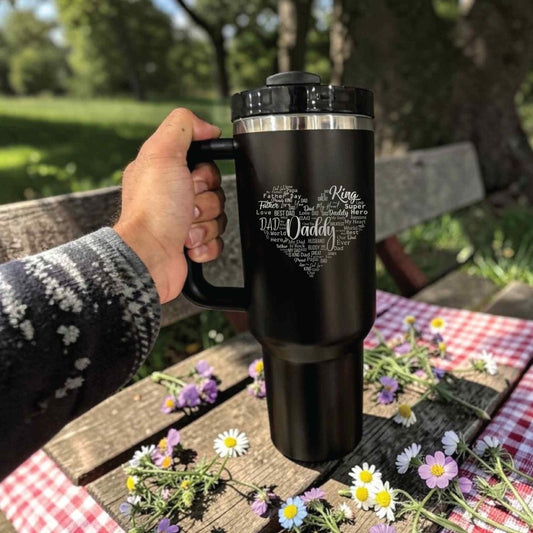 Personalized Stanley 40oz Best Dad & Grandpa Tumbler | Custom Engraved Name & Legacy Design | Father’s Day Gift for the Family Man - Us Engravo