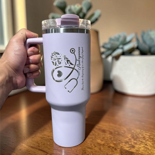 Personalized Stanley 40oz Tumbler for Nurses Custom Name Nursing Student Graduation  - Us Engravo