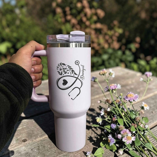 Personalized Stanley 40oz Tumbler for Nurses | Custom Laser Engraved RN Gift - Us Engravo