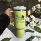 Personalized Teacher Life Stanley 40oz Tumbler - Custom Engraved Globe, Book & Apple Design Gift with Name - Us Engravo