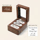Personalized Wedding Ring Box 3 Slot Walnut Wood Ring Bearer Holder for Proposal and Engagement Custom Engraved - Us Engravo