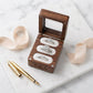 Personalized Wedding Ring Box 3 Slot Walnut Wood Ring Bearer Holder for Proposal and Engagement Custom Engraved - Us Engravo