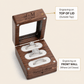 Personalized Wedding Ring Box 3 Slot Walnut Wood Ring Bearer Holder for Proposal and Engagement Custom Engraved - Us Engravo