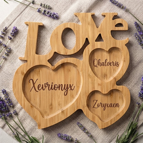 Personalized Love Wood Serving Tray Wedding Gift Custom Engraved