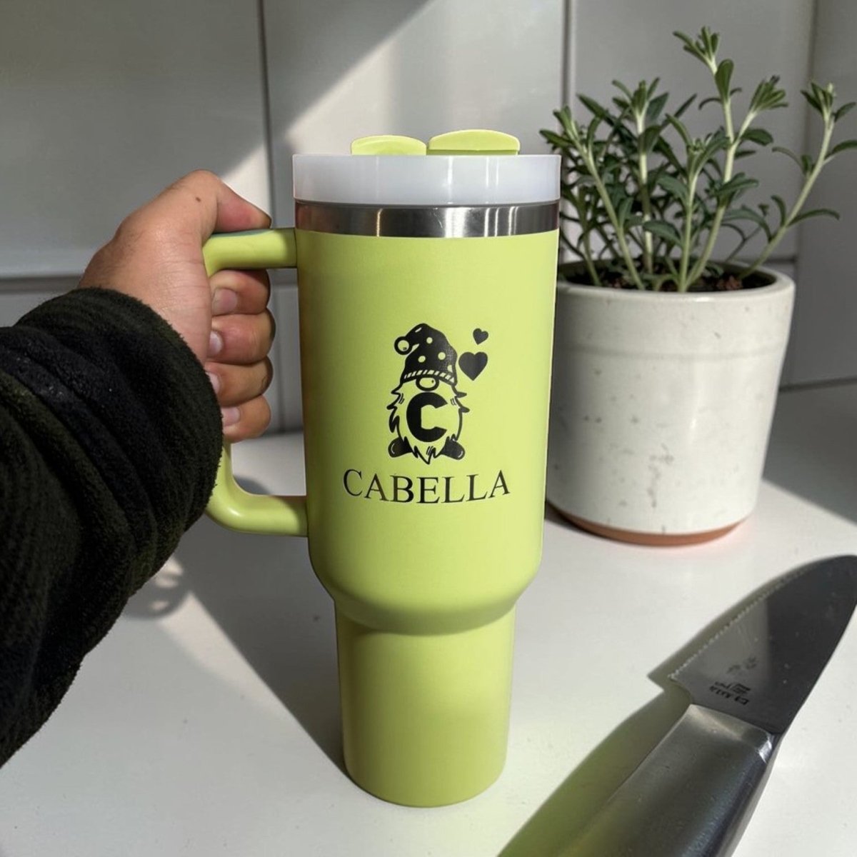 Stanley 40oz for Dad | Custom Laser Engraved Initials & Name | Personalized Father's Day Gift from Kids or Wife - Us Engravo